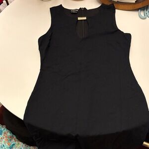 NWOT - bebe Black Sleeveless Keyhole Dress w/ Gold Bar Detail